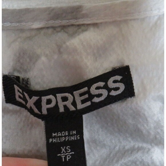 Express Gray Leopard Print Textured Button Up Dress Size XS - Picture 3 of 7